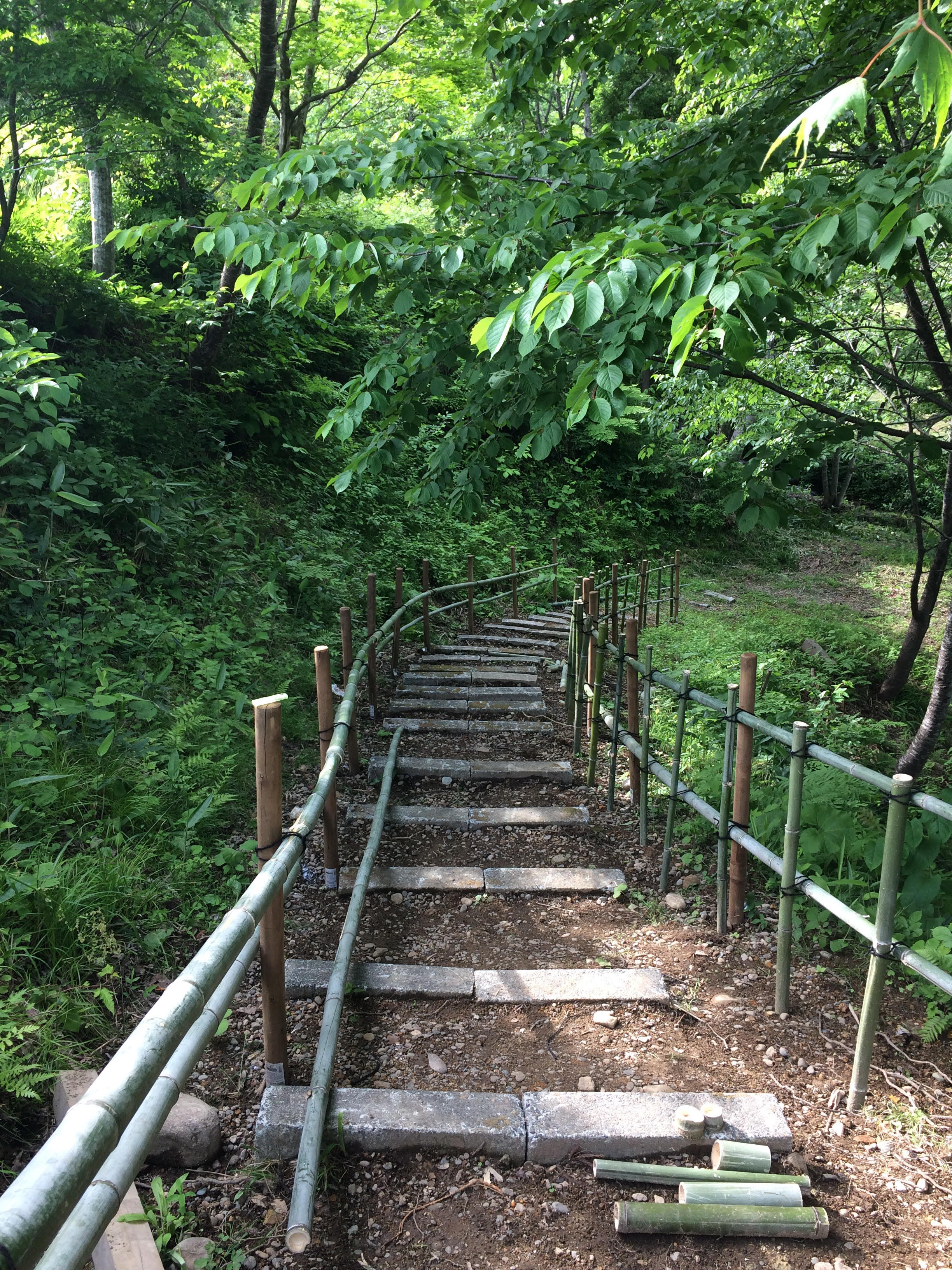 瑞泉郷のグラウンドゴルフ場への階段